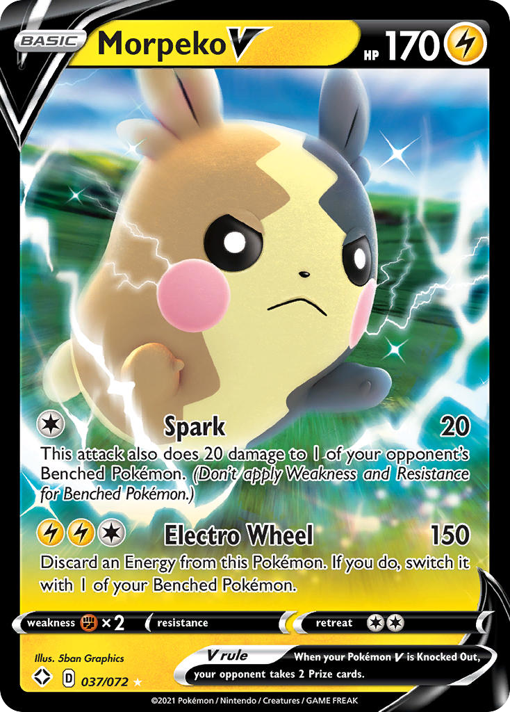 Morpeko V 37/72 Rare Holo V | Shining Fates | Pokemon Card