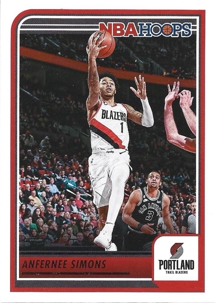 Anfernee Simons #139 Portland Trail Blazers | 2023-24 Hoops | NBA Trading Card