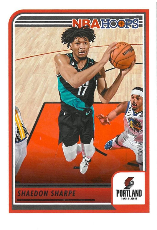 Shaedon Sharpe #166 Portland Trail Blazers | 2023-24 Hoops | NBA Trading Card