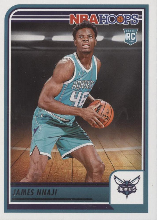 James Nnaji 
RC #240 Charlotte Hornets | 2023-24 Hoops | NBA Trading Card