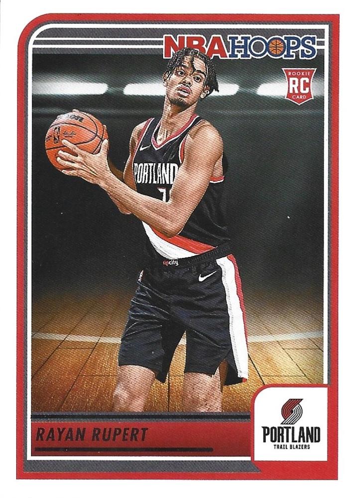 Rayan Rupert 
RC #273 Portland Trail Blazers | 2023-24 Hoops | NBA Trading Card