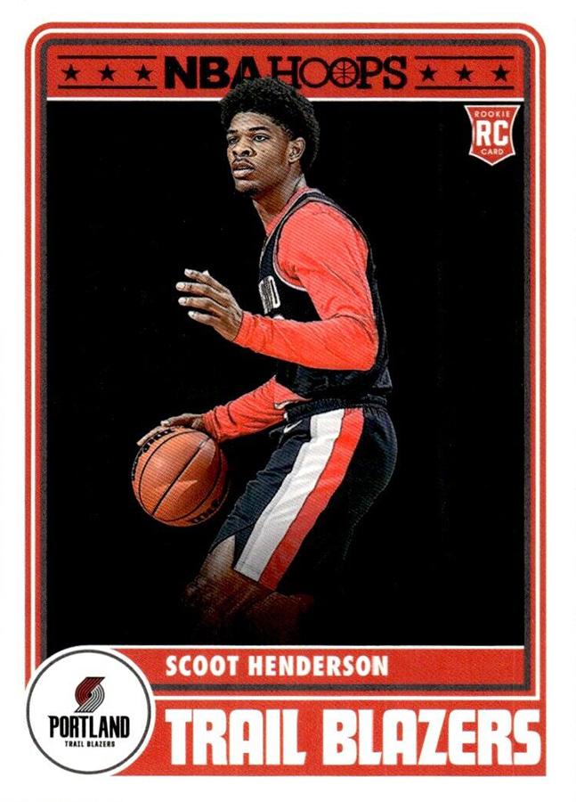 Scoot Henderson 
HT #297 Portland Trail Blazers | 2023-24 Hoops | NBA Card