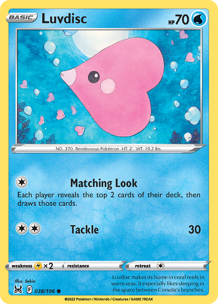 Luvdisc 38/196 Common | Lost Origin | Pokemon Card