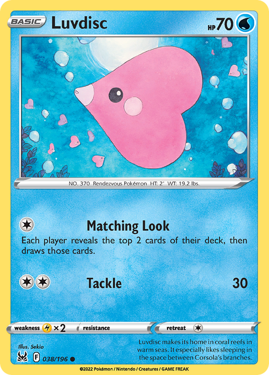 Luvdisc 38/196 Common | Lost Origin | Pokemon Card