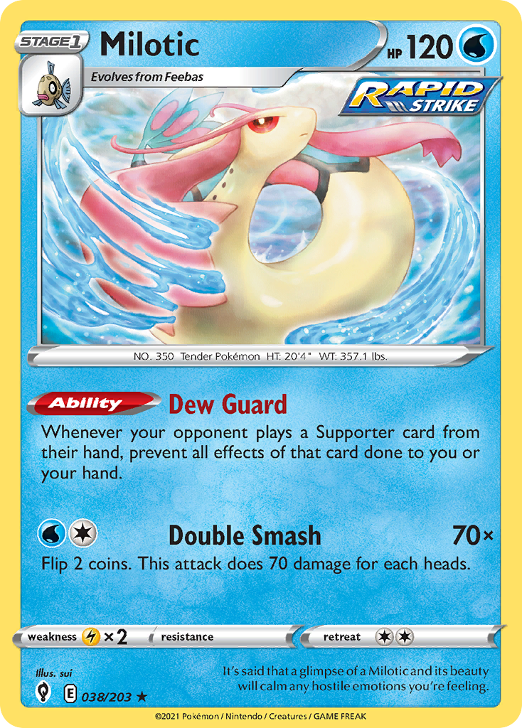 Milotic 38/203 Rare | Evolving Skies | Pokemon Card