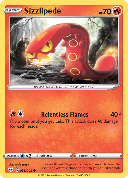 Sizzlipede 38/202 Common | Sword & Shield | Pokemon Card