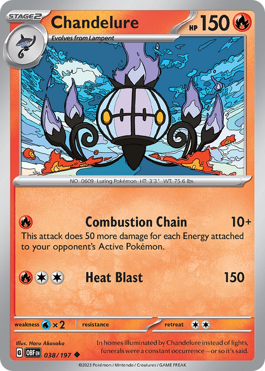 Chandelure 38/197 Uncommon | Obsidian Flames | Pokemon Card