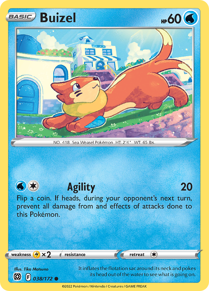 Buizel 38/172 Common | Brilliant Stars | Pokemon Card