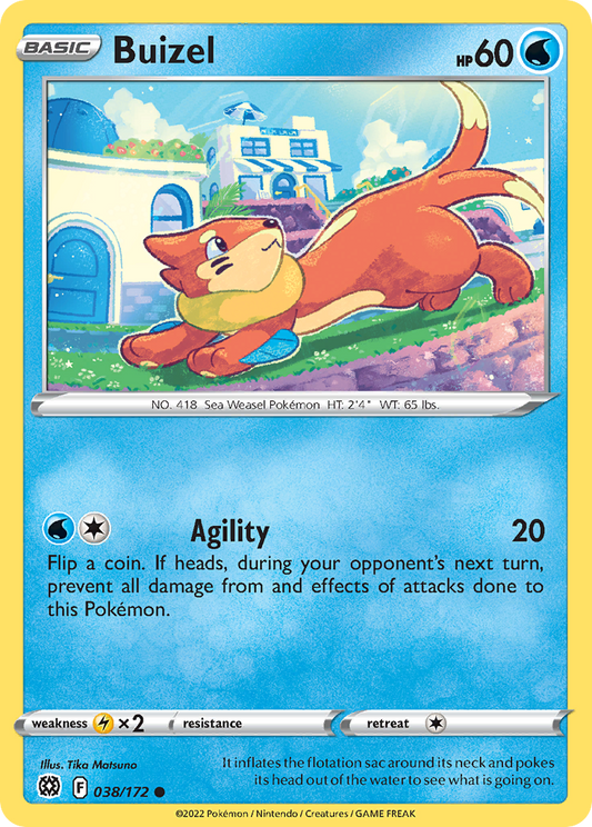 Buizel 38/172 Common | Brilliant Stars | Pokemon Card