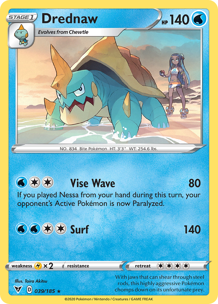 Drednaw 39/185 Rare | Vivid Voltage | Pokemon Card