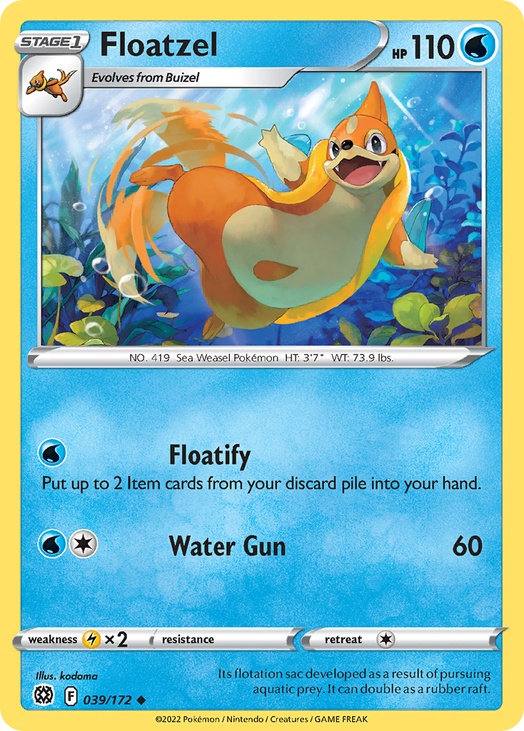 Floatzel 39/172 Uncommon | Brilliant Stars | Pokemon Card