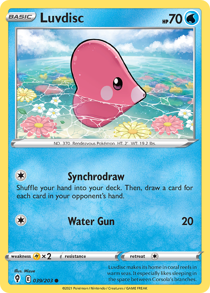 Luvdisc 39/203 Common | Evolving Skies | Pokemon Card