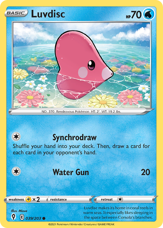 Luvdisc 39/203 Common | Evolving Skies | Pokemon Card