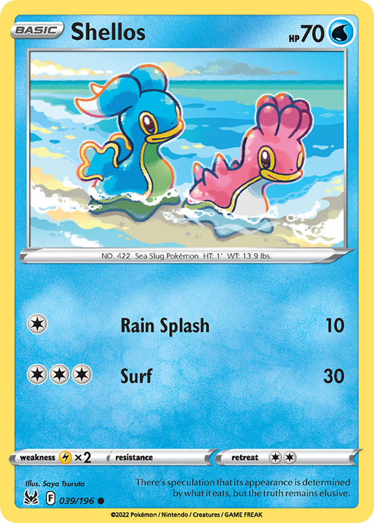 Shellos 39/196 Common | Lost Origin | Pokemon Card