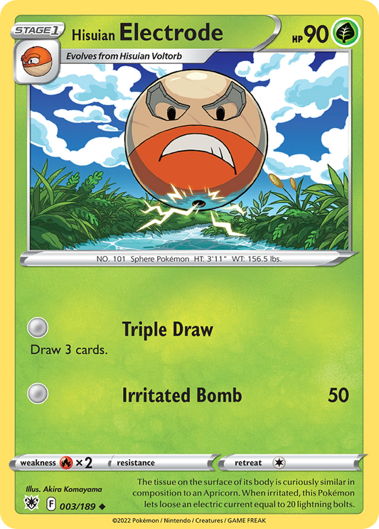 Hisuian Electrode 3/189 Uncommon | Astral Radiance | Pokemon Card