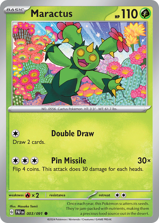 Maractus 3/91 Common | Paldean Fates | Pokemon Card