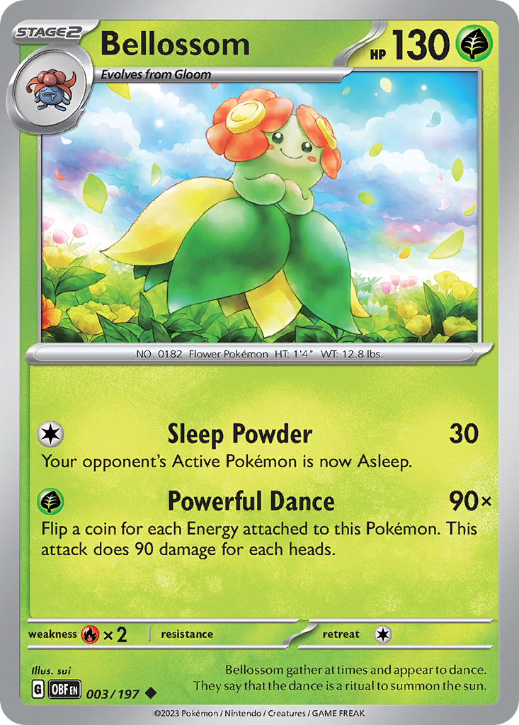 Bellossom 3/197 Uncommon | Obsidian Flames | Pokemon Card