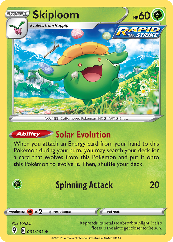 Skiploom 3/203 Uncommon | Evolving Skies | Pokemon Card