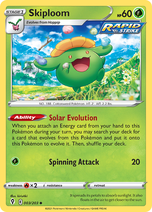 Skiploom 3/203 Uncommon | Evolving Skies | Pokemon Card