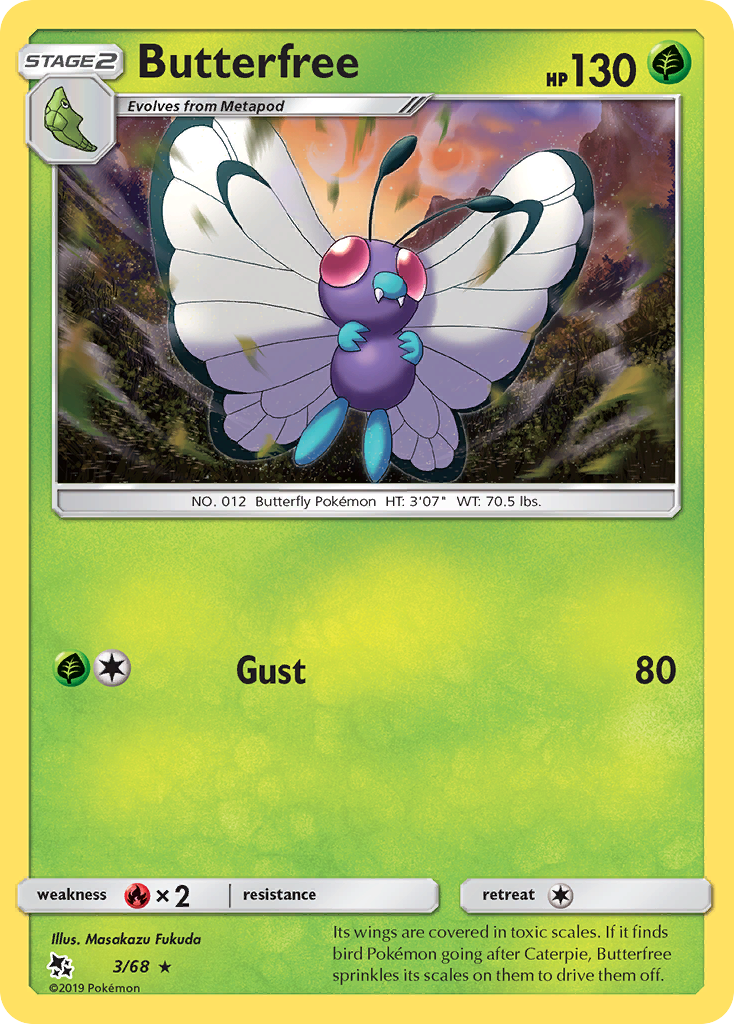 Butterfree 3/68 Rare | Hidden Fates | Pokemon Card