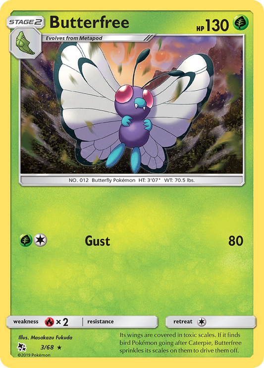 Butterfree 3/68 Rare | Hidden Fates | Pokemon Card