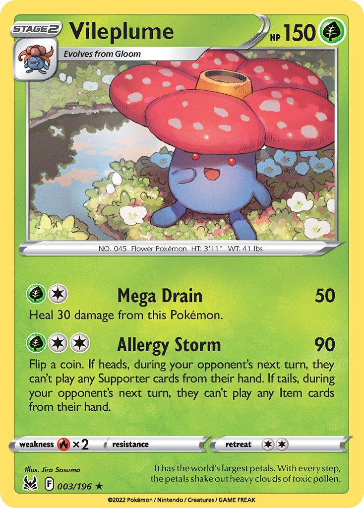 Vileplume 3/196 Rare Holo | Lost Origin | Pokemon Card