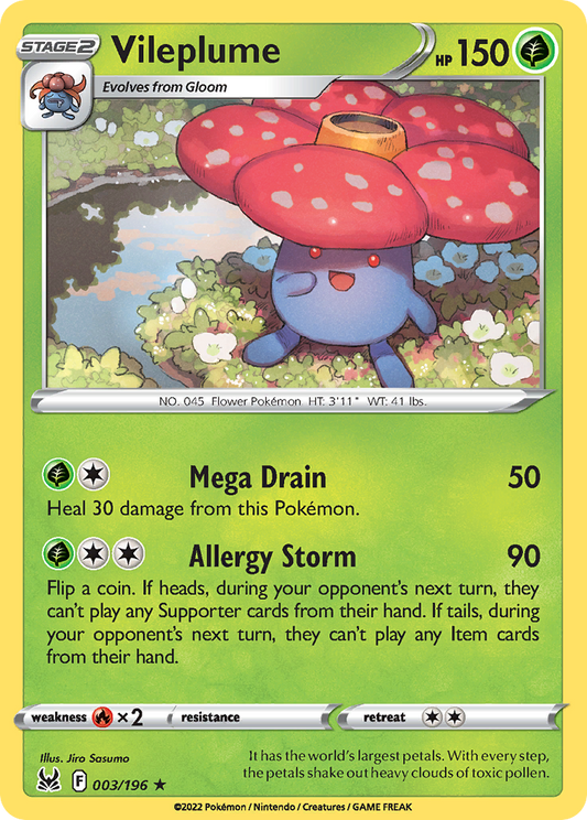 Vileplume 3/196 Rare Holo | Lost Origin | Pokemon Card