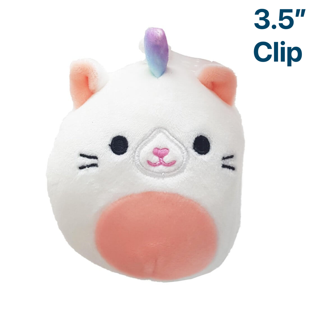 Luxe the White Caticorn ~ 3.5" inch Clip On Squishmallow ~ Spring Squad