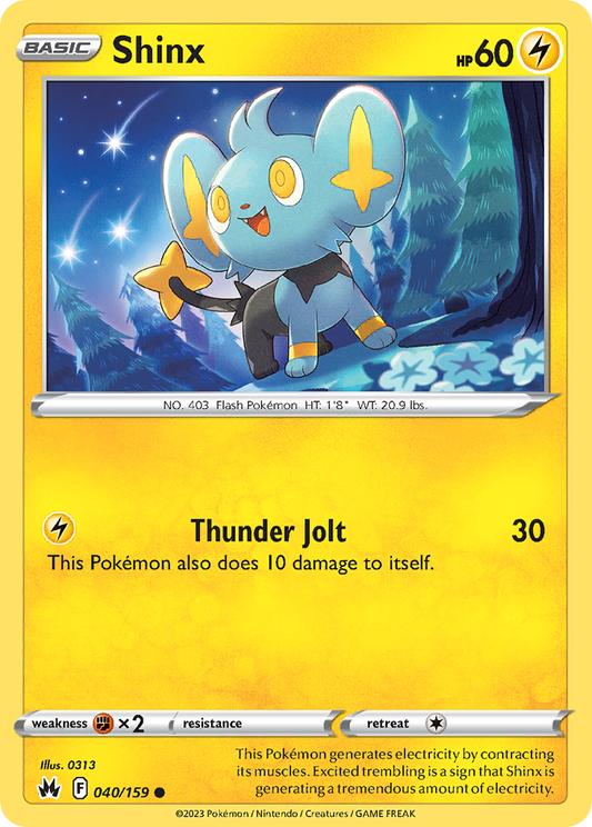 Shinx 40/159 Common | Crown Zenith | Pokemon Card