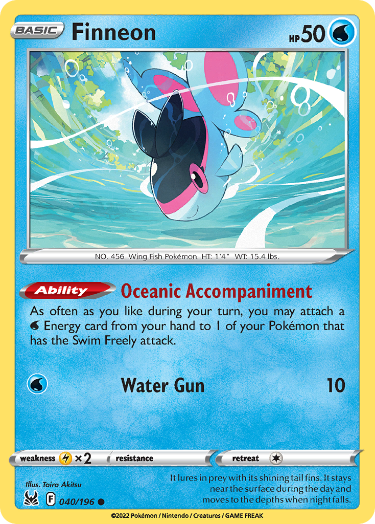 Finneon 40/196 Common | Lost Origin | Pokemon Card