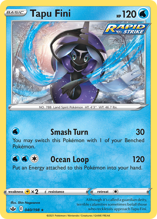 Tapu Fini 40/198 Rare Holo | Chilling Reign | Pokemon Card