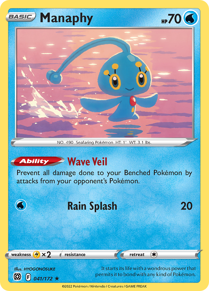 Manaphy 41/172 Rare | Brilliant Stars | Pokemon Card