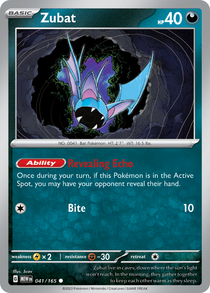 Zubat 41/165 Common | 151 | Pokemon Card