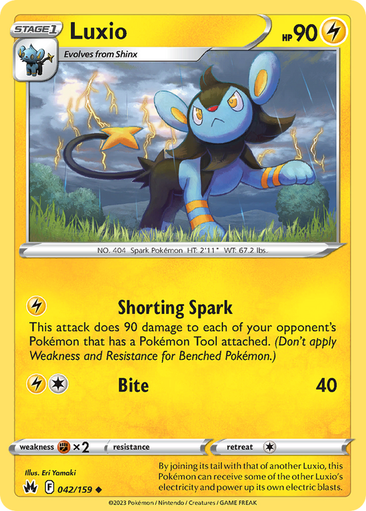 Luxio 42/159 Uncommon | Crown Zenith | Pokemon Card