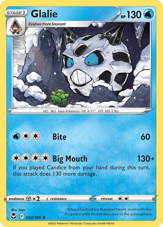 Glalie 42/195 Uncommon | Silver Tempest | Pokemon Card