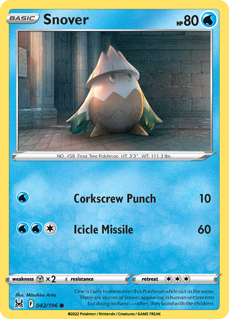 Snover 42/196 Common | Lost Origin | Pokemon Card