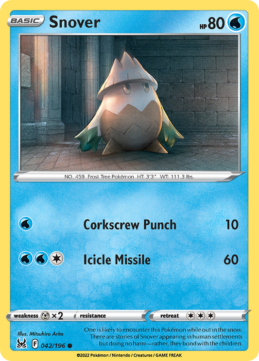 Snover 42/196 Common | Lost Origin | Pokemon Card