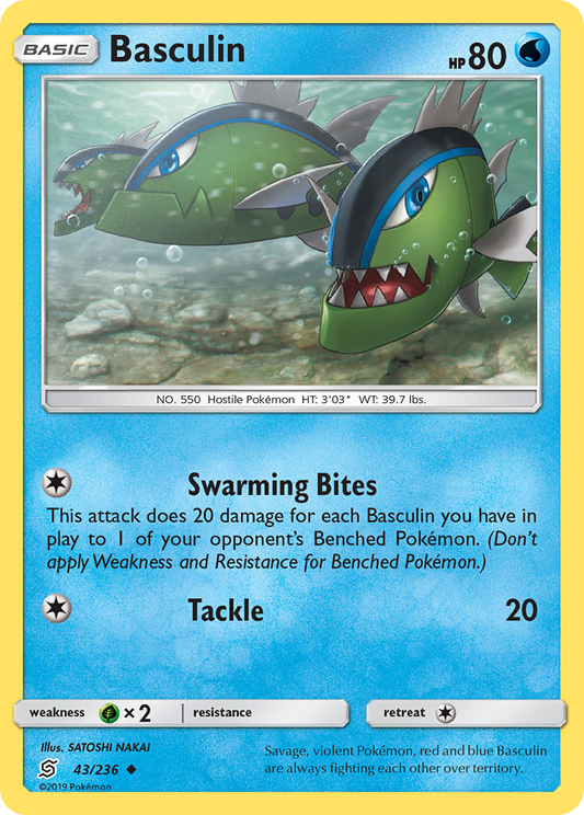 Basculin 43/236 Uncommon | Unified Minds | Pokemon Card