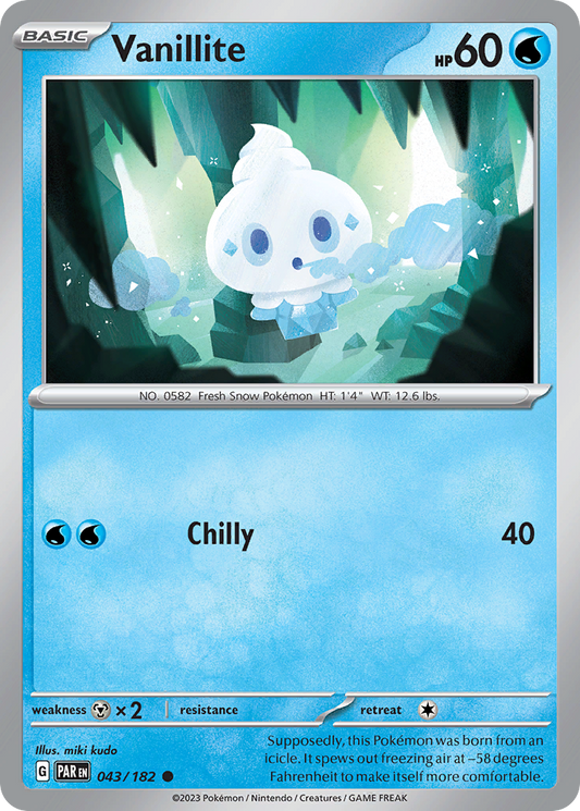 Vanillite 43/182 Common | Paradox Rift | Pokemon Card