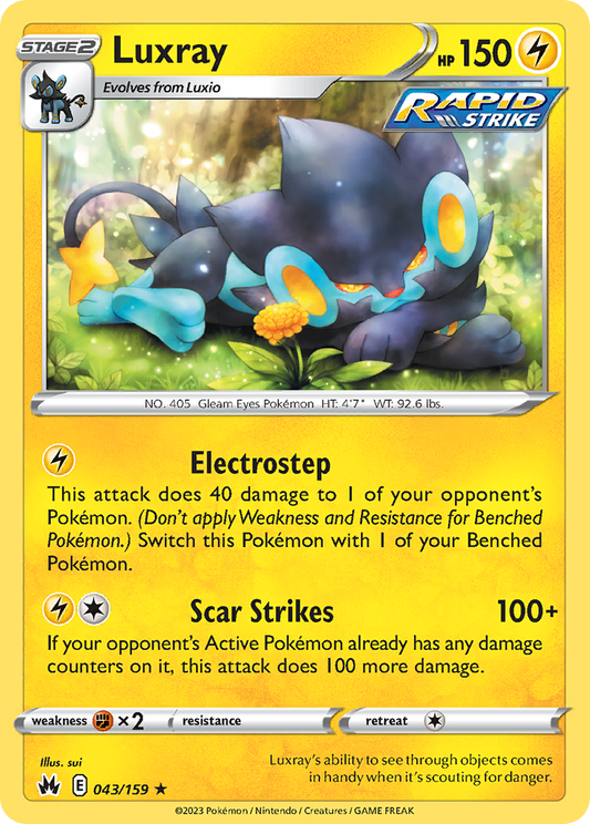 Luxray 43/159 Rare | Crown Zenith | Pokemon Card