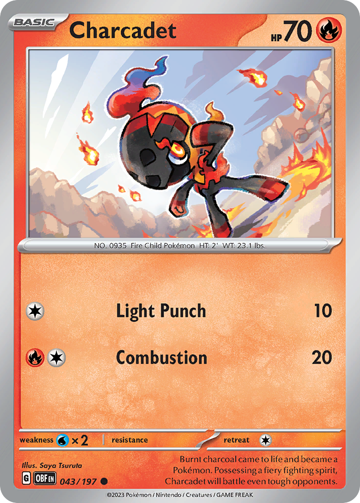 Charcadet 43/197 Common | Obsidian Flames | Pokemon Card