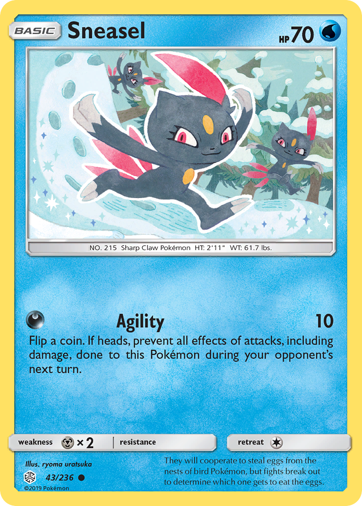 Sneasel 43/236 Common | Cosmic Eclipse | Pokemon Card