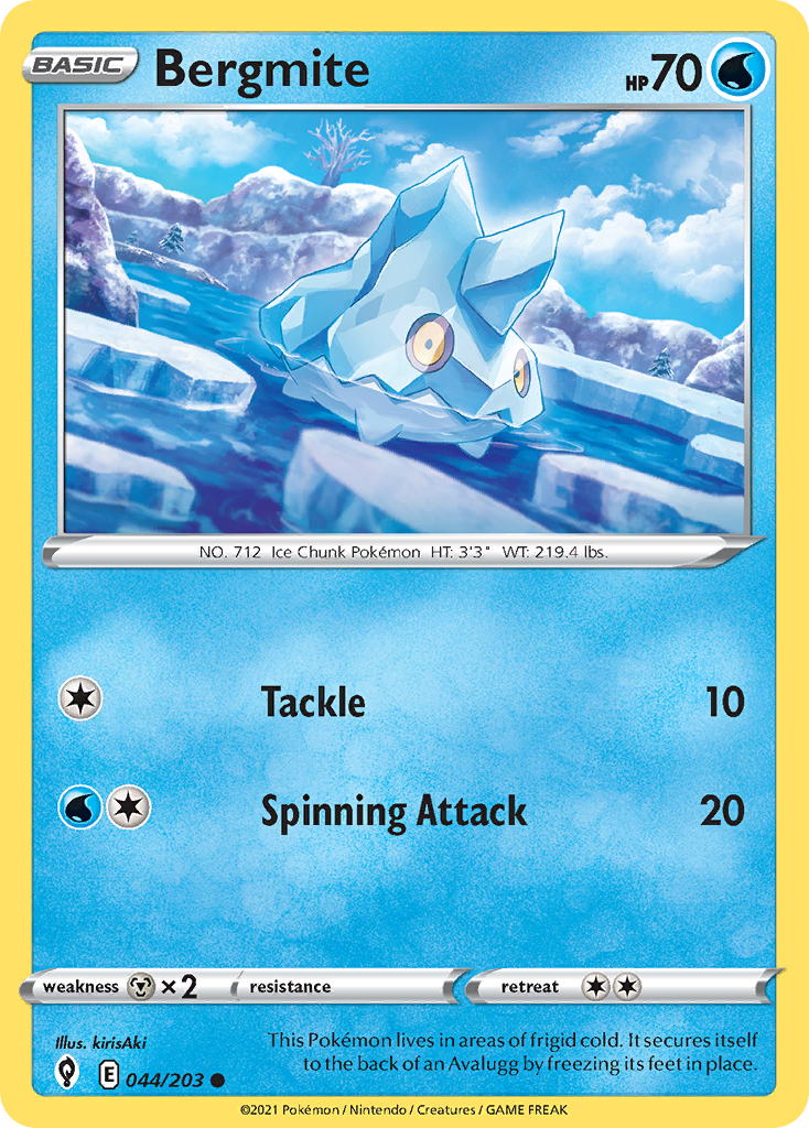 Bergmite 44/203 Common | Evolving Skies | Pokemon Card