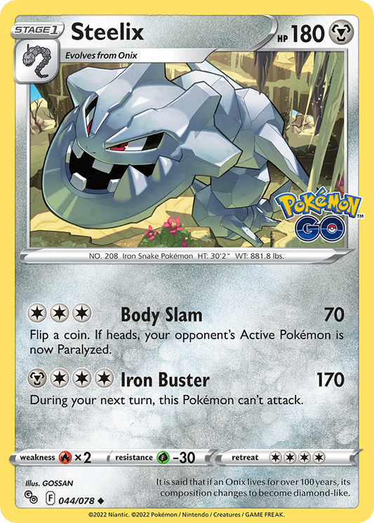 Steelix 44/78 Uncommon | Pokémon GO | Pokemon Card