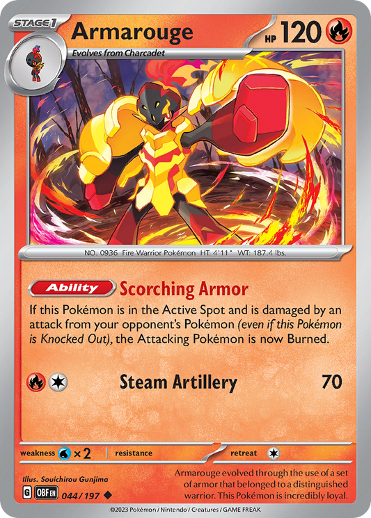 Armarouge 44/197 Uncommon | Obsidian Flames | Pokemon Card