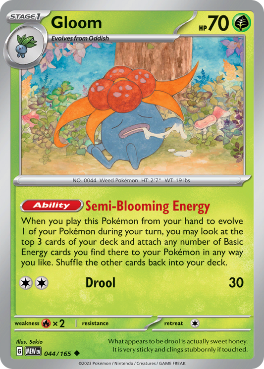 Gloom 44/165 Uncommon | 151 | Pokemon Card