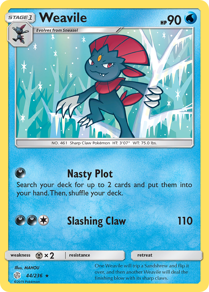 Weavile 44/236 Rare | Cosmic Eclipse | Pokemon Card