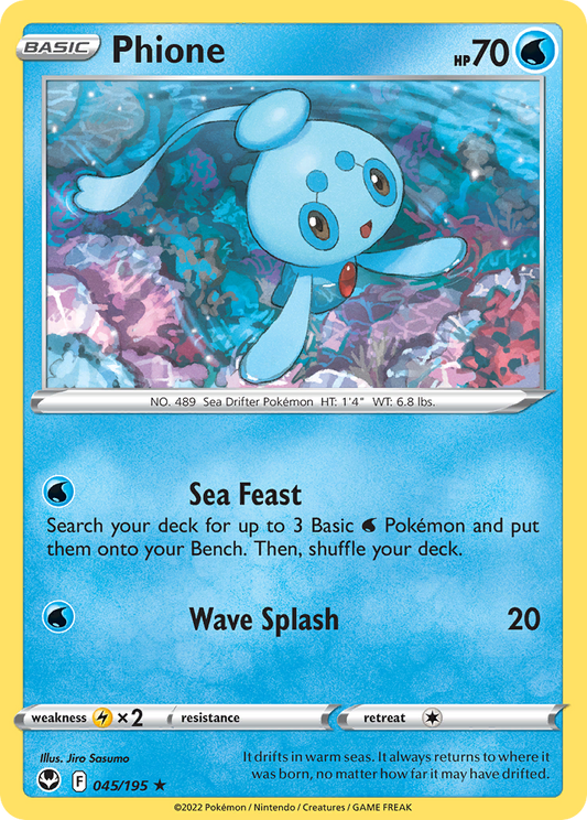 Phione 45/195 Rare | Silver Tempest | Pokemon Card