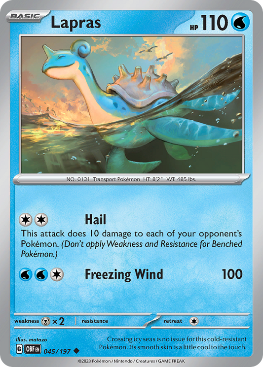 Lapras 45/197 Uncommon | Obsidian Flames | Pokemon Card