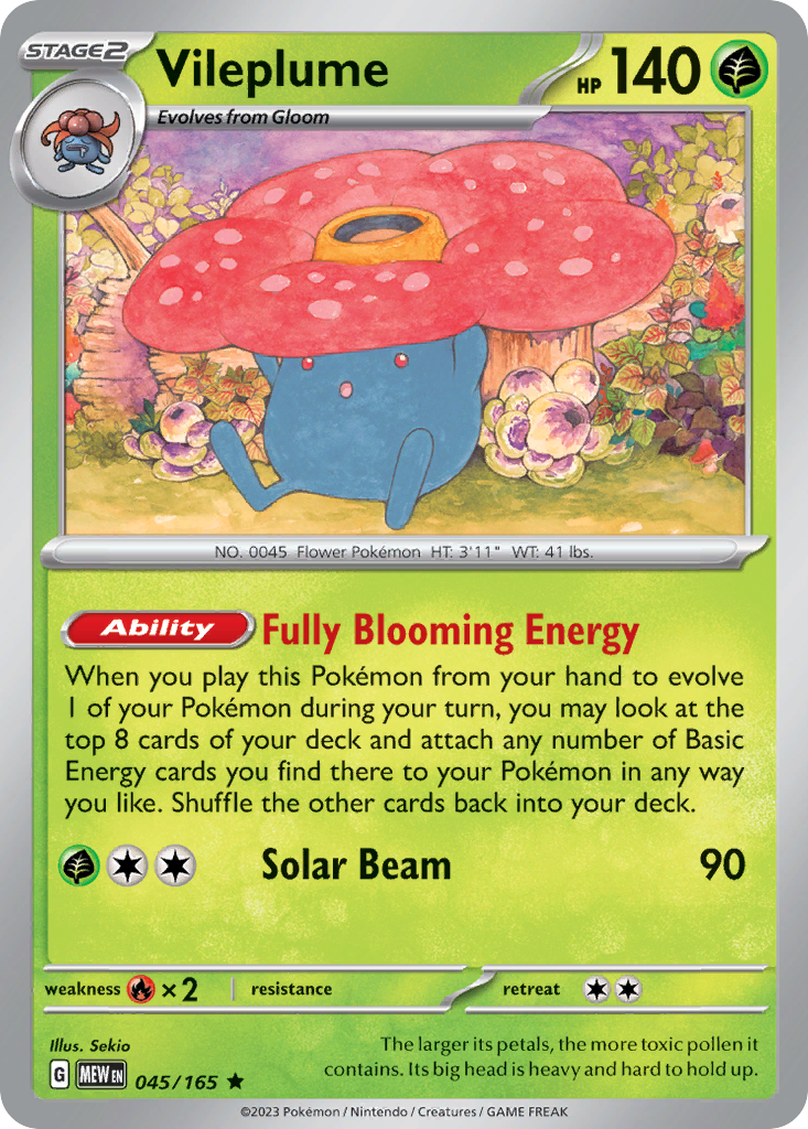 Vileplume 45/165 Rare Holo | 151 | Pokemon Card